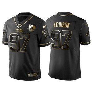 Carolina Panthers Mario Addison 25th Anniversary Black Gold Logo Jersey