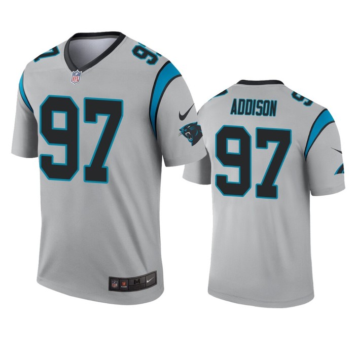 Carolina Panthers Mario Addison Silver Inverted Legend Jersey - Cocomos