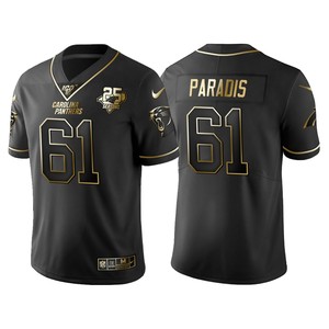 Carolina Panthers Matt Paradis 25th Anniversary Black Gold Logo Jersey