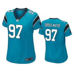 Carolina Panthers Yetur Gross-matos Blue 2020 Nfl Draft Game Jersey