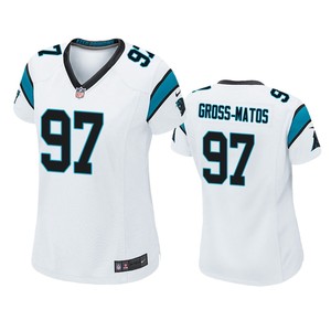 Carolina Panthers Yetur Gross-matos White 2020 Nfl Draft Game Jersey