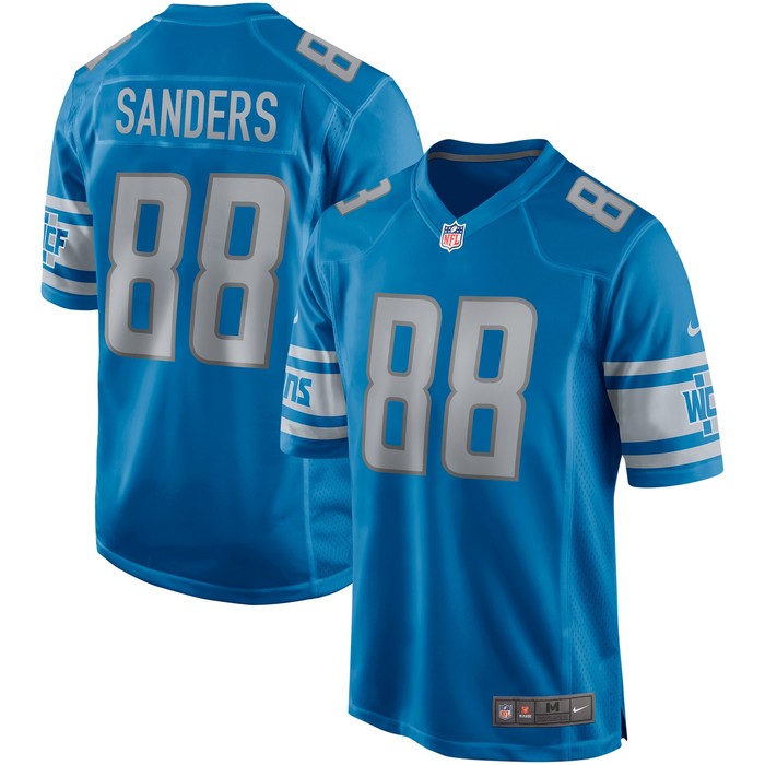 Charlie Sanders Detroit Lions Game Retired Player Jersey - Blue Nfl