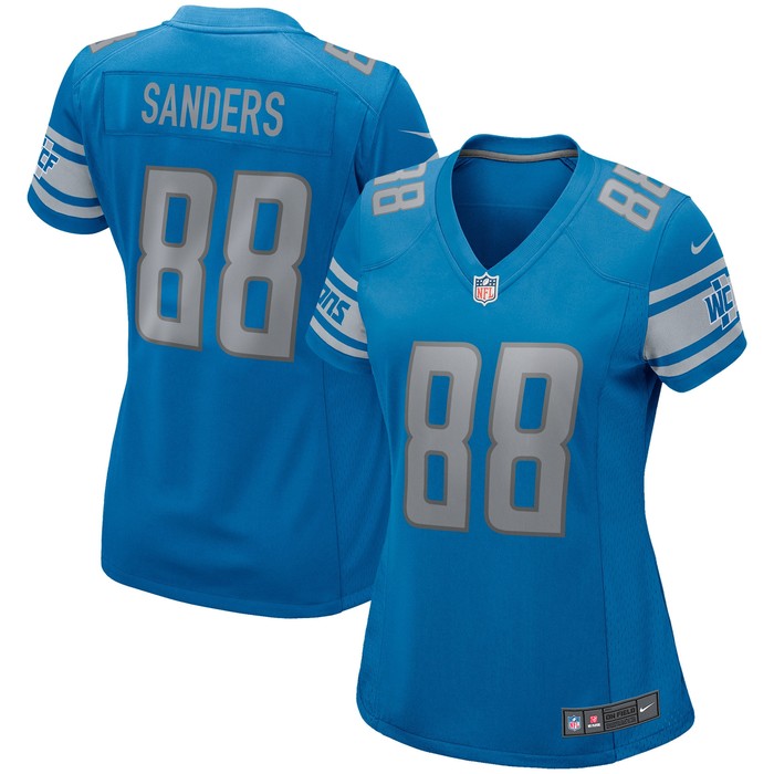 Charlie Sanders Detroit Lions Womens Game Retired Player Jersey - Blue Nfl