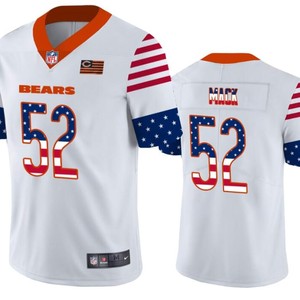 Chicago Bears 52 White Throwback Flag Jersey