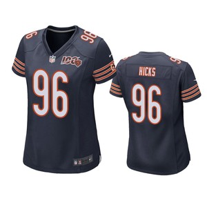 Chicago Bears Akiem Hicks Navy 100th Season Game Jersey - Womens