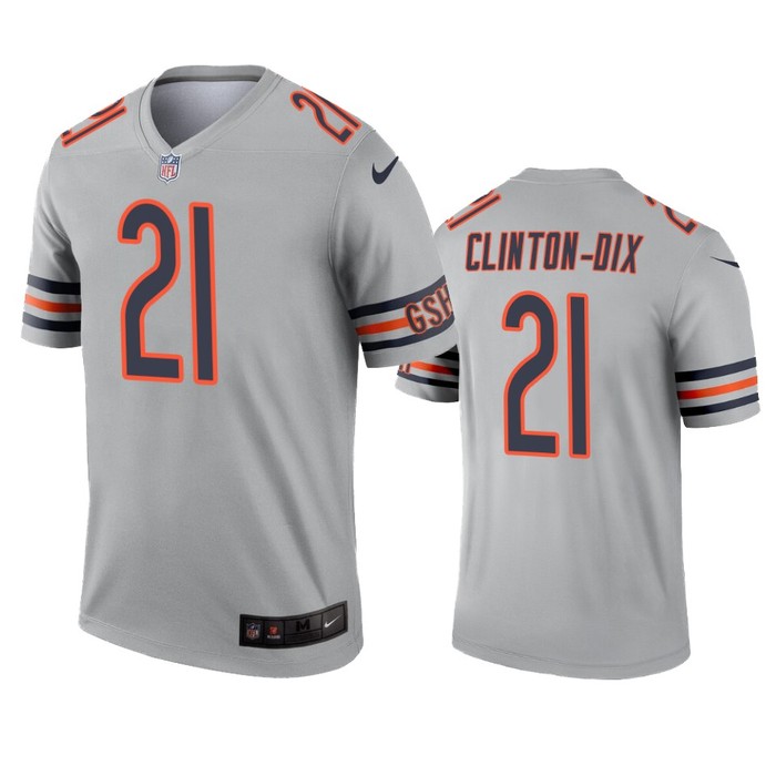 Chicago Bears Ha Ha Clinton-dix Silver Inverted Legend Jersey