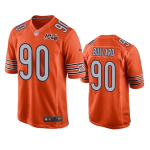 Chicago Bears Jonathan Bullard Orange 100th Season Game Jersey - Mens - Cocomos