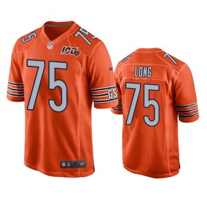 Chicago Bears Kyle Long Orange 100th Season Game Jersey - Mens