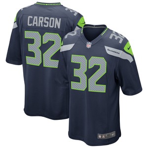 Chris Carson Seattle Seahawks Game Player Jersey - Navy Nfl