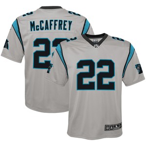 Christian Mccaffrey Carolina Panthers Inverted Team Game Jersey - Silver Nfl