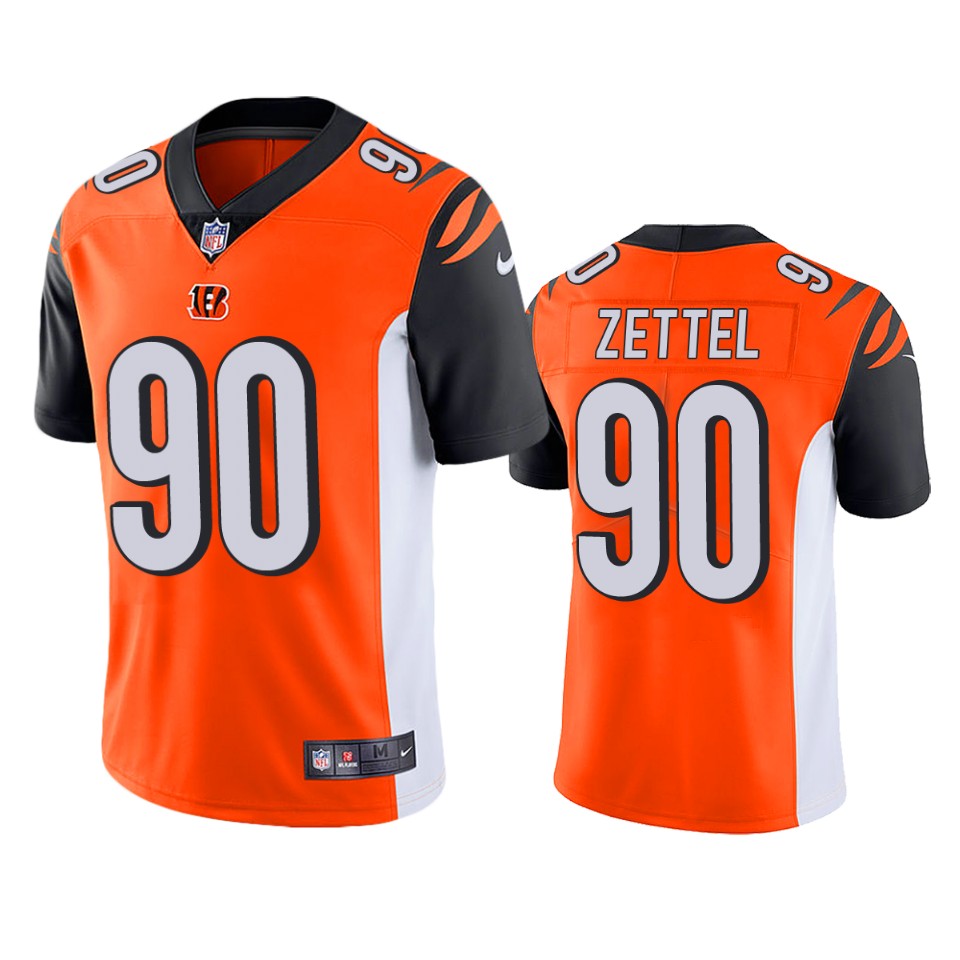 Cincinnati Bengals Anthony Zettel Orange Vapor Limited Jersey - Cocomos