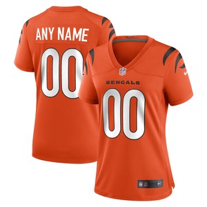 Cincinnati Bengals Womens Alternate Game Custom Jersey - Orange Custom Jerseys Nfl