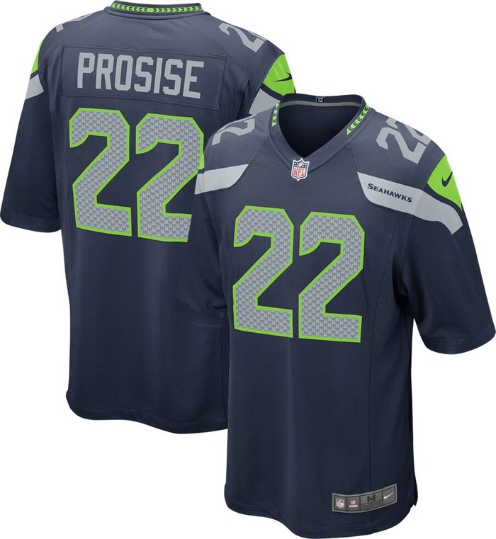 C.j. Prosise Seattle Seahawks Game Jersey - College Navy Nfl