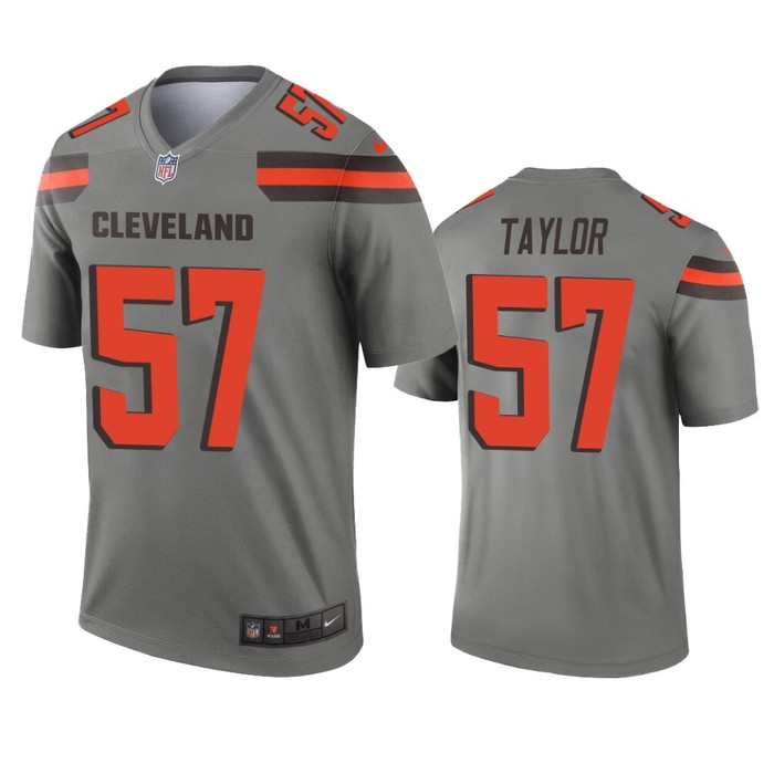 Cleveland Browns Adarius Taylor Gray Inverted Legend Jersey