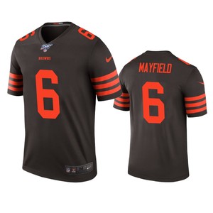 Cleveland Browns Baker Mayfield Brown 100th Season Color Rush Legend Jersey