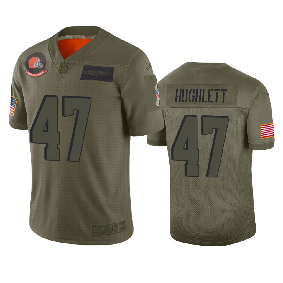 Cleveland Browns Charley Hughlett Camo 2019 Salute To Service Limited Jersey - Cocomos