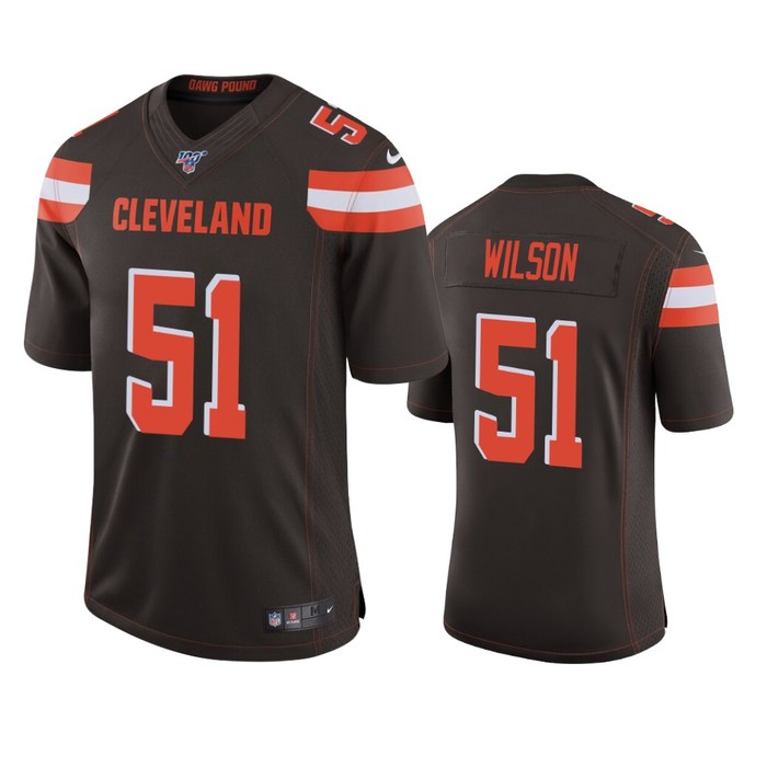 Cleveland Browns Mack Wilson Brown 100th Season Vapor Limited Jersey