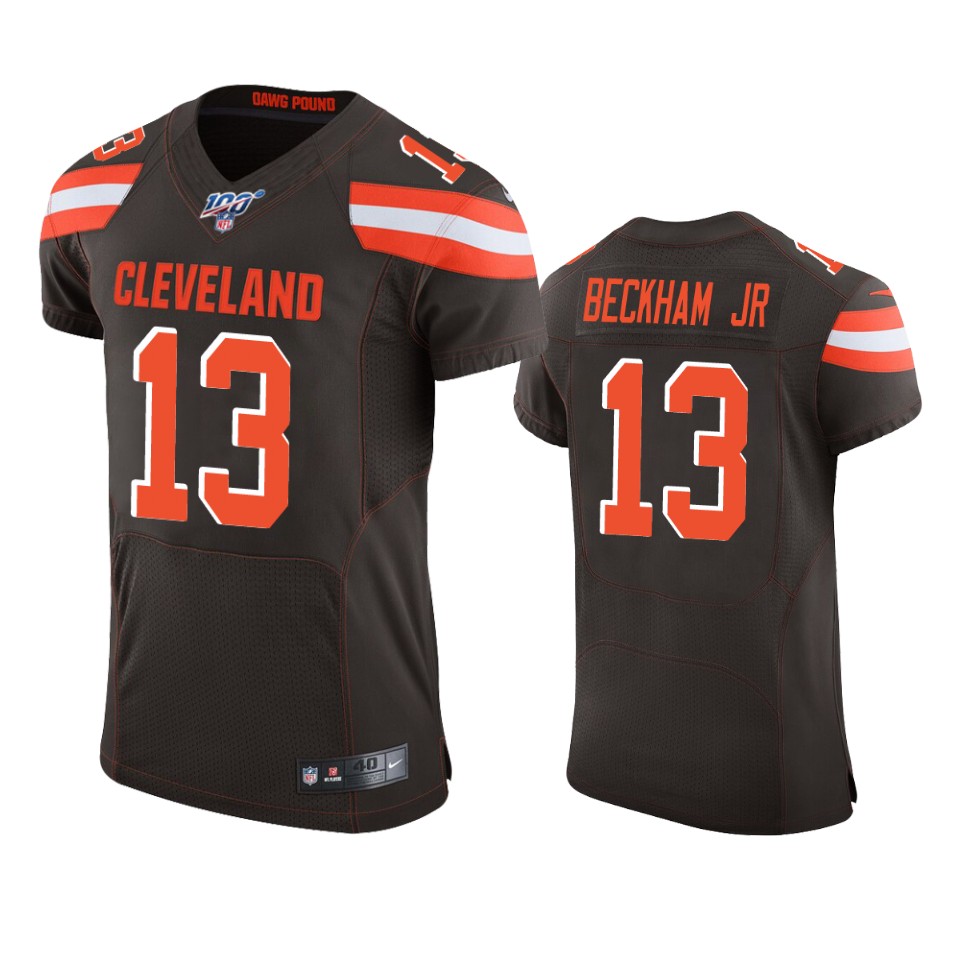 Cleveland Browns Odell Beckham Jr Brown 100th Season Vapor Elite Jersey - Cocomos