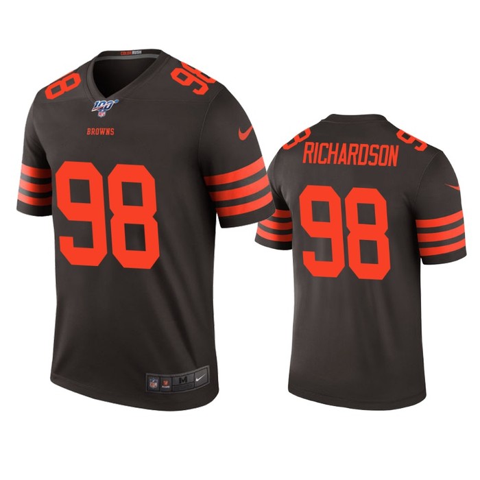 Cleveland Browns Sheldon Richardson Brown 100th Season Color Rush Legend Jersey