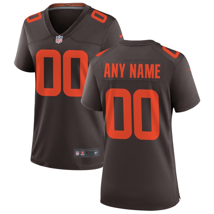 Cleveland Browns Womens Alternate Custom Game Jersey - Brown Custom Jerseys Nfl