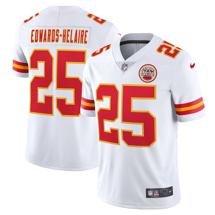 Clyde Edwards Helaire Kansas City Chiefs Vapor Limited Jersey White Nfl