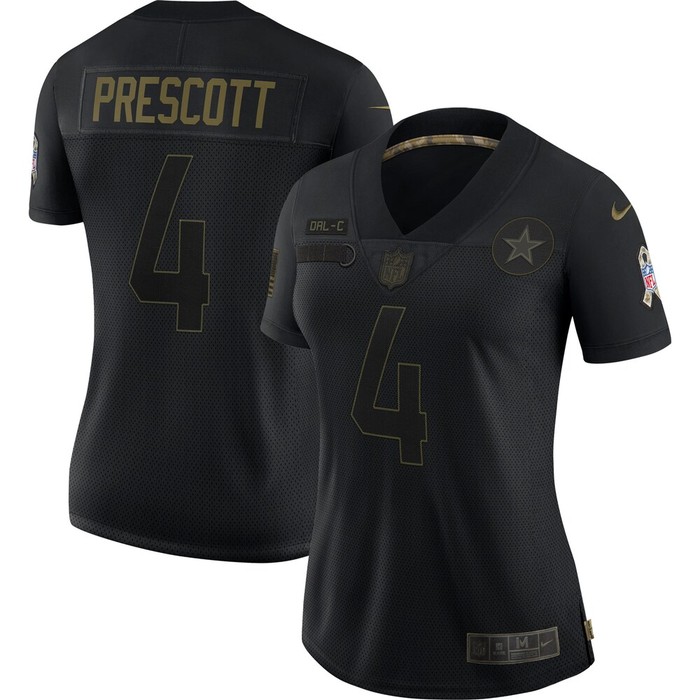 Dak Prescott Dallas Cowboys Womens 2020 Salute To Service Limited Jersey - Black