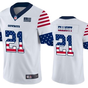 Dallas Cowboys 21 White Throwback Flag Jersey