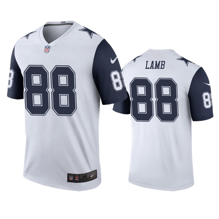 Dallas Cowboys Ceedee Lamb White Color Rush Legend Jersey