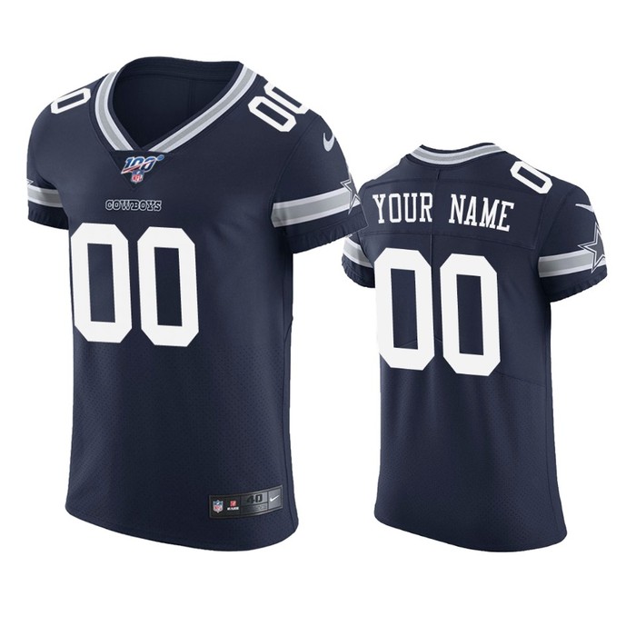 Dallas Cowboys Custom Navy 100th Season Vapor Elite Jersey