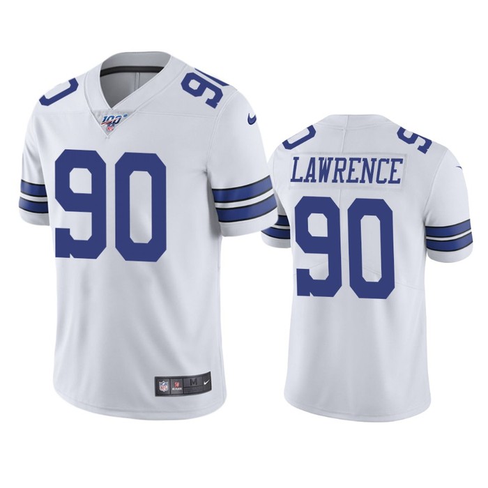 Dallas Cowboys Demarcus Lawrence White 100th Season Vapor Limited Jersey