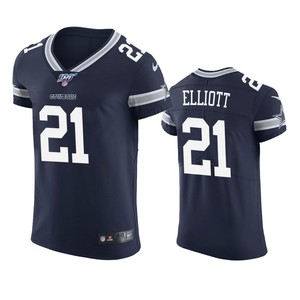 Dallas Cowboys Ezekiel Elliott Navy 100th Season Vapor Elite Jersey