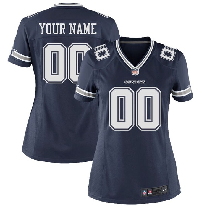 Dallas Cowboys Nike Womens Custom Game Jersey - Navy