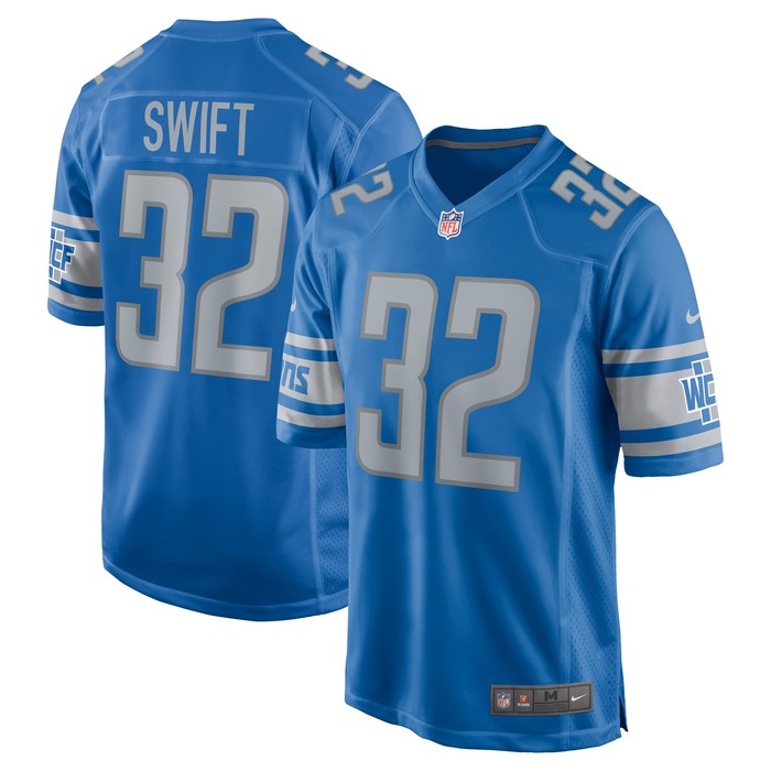 Dandre Swift Detroit Lions Team Game Jersey - Blue Nfl