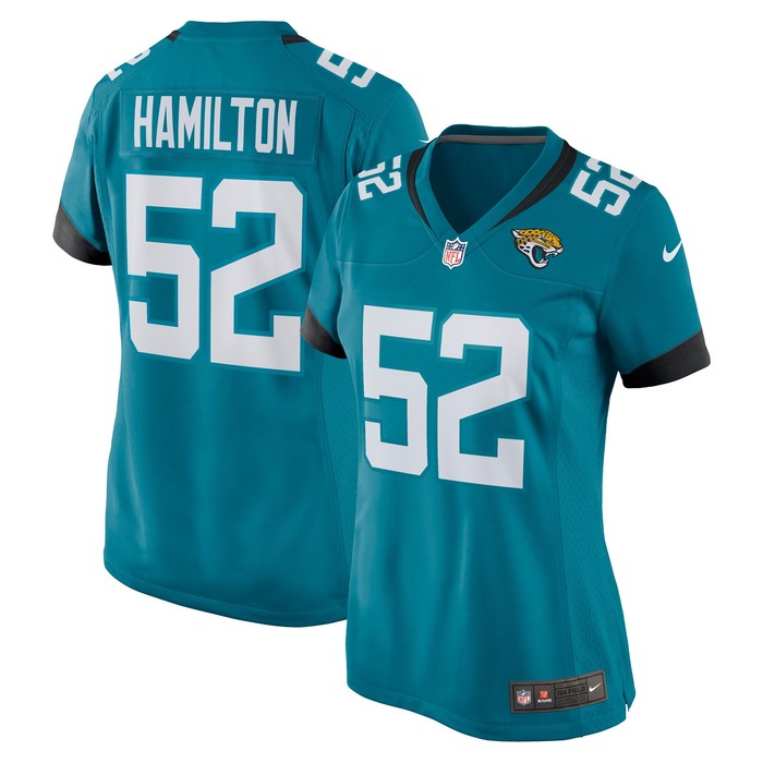 Davon Hamilton Jacksonville Jaguars Womens Game Jersey - Teal Nfl