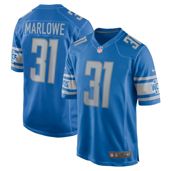 Dean Marlowe Detroit Lions Game Jersey - Blue Nfl