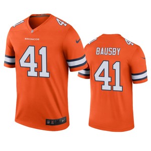 Denver Broncos #41 Devante Bausby Orange Color Rush Legend Jersey - Mens