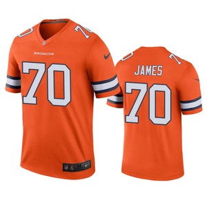 Denver Broncos #70 Jawuan James Orange Color Rush Legend Jersey - Mens