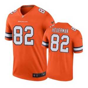 Denver Broncos #82 Jeff Heuerman Nike Color Rush Orange Jersey - Cocomos