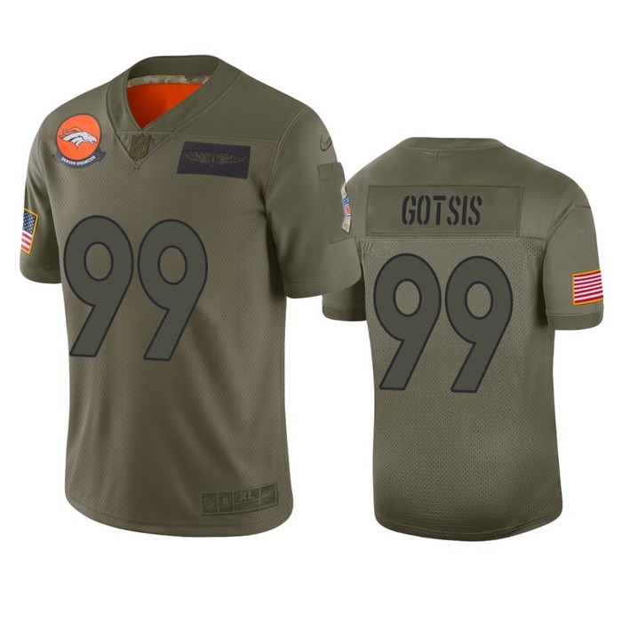 Denver Broncos Adam Gotsis Camo 2019 Salute To Service Limited Jersey - Cocomos