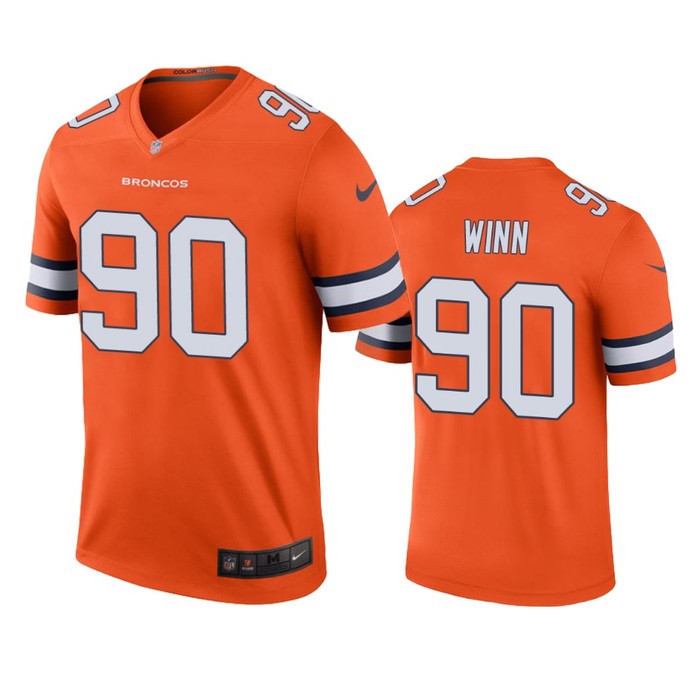 Denver Broncos Billy Winn Orange Color Rush Legend Jersey