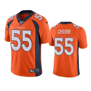 Denver Broncos Bradley Chubb Orange 100th Season Vapor Limited Jersey