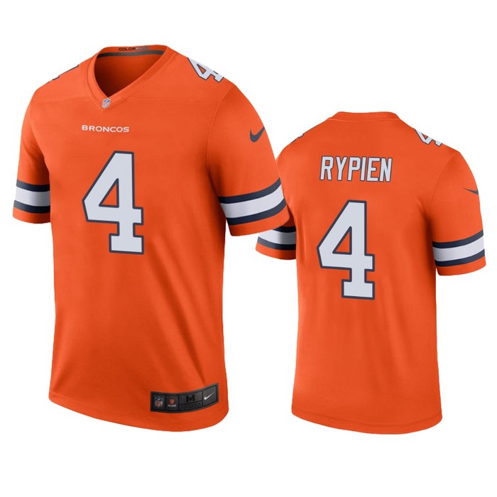 Denver Broncos Brett Rypien Orange Color Rush Legend Jersey