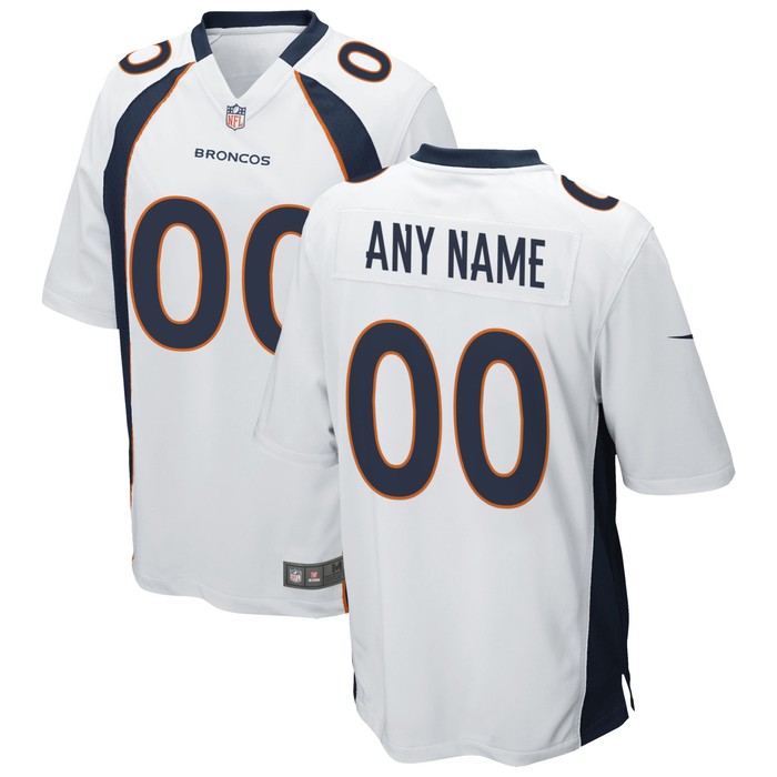 Denver Broncos Custom Game Jersey White Custom Jerseys Nfl