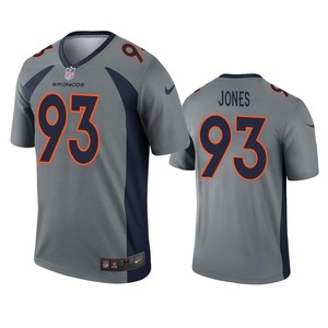 Denver Broncos Dremont Jones Gray Inverted Legend Jersey