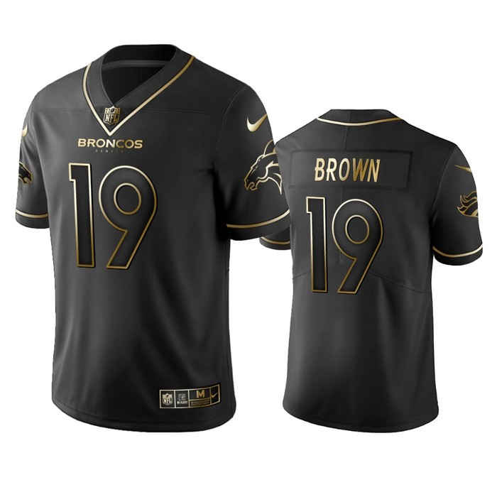 Denver Broncos Fred Brown Black Golden Edition 2019 Vapor Limited Jersey - Mens