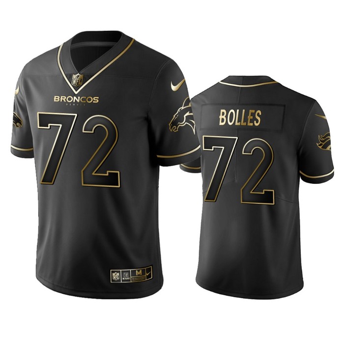 Denver Broncos Garett Bolles Black Golden Edition 2019 Vapor Untouchable Limited Jersey - Mens