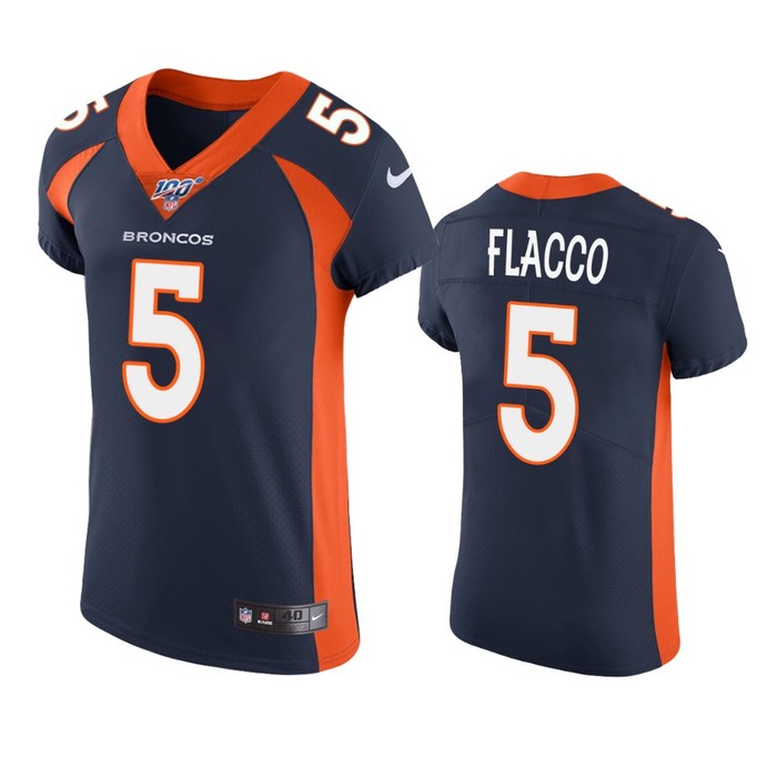 Denver Broncos Joe Flacco Navy 100th Season Vapor Elite Jersey