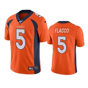 Denver Broncos Joe Flacco Orange 100th Season Vapor Limited Jersey