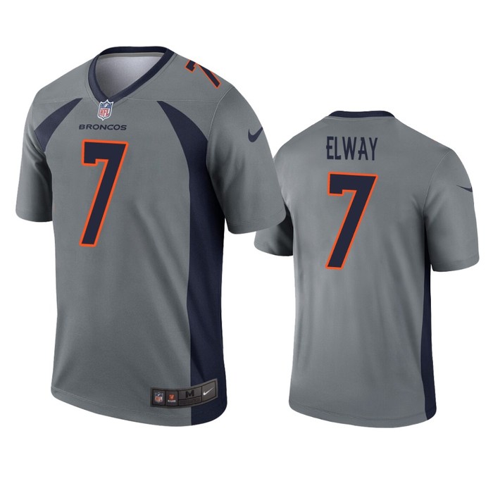 Denver Broncos John Elway Gray Inverted Legend Jersey