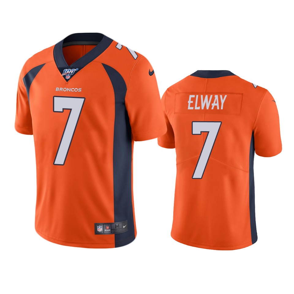 Denver Broncos John Elway Orange 100th Season Vapor Limited Jersey - Cocomos